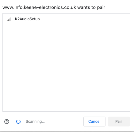 Chrome_pop up-pair-k2audiosetup